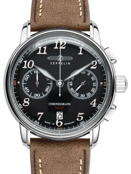 Graf Zeppelin LZ 127 Quartz Chronograph Watch with Black Dial #8678-2
