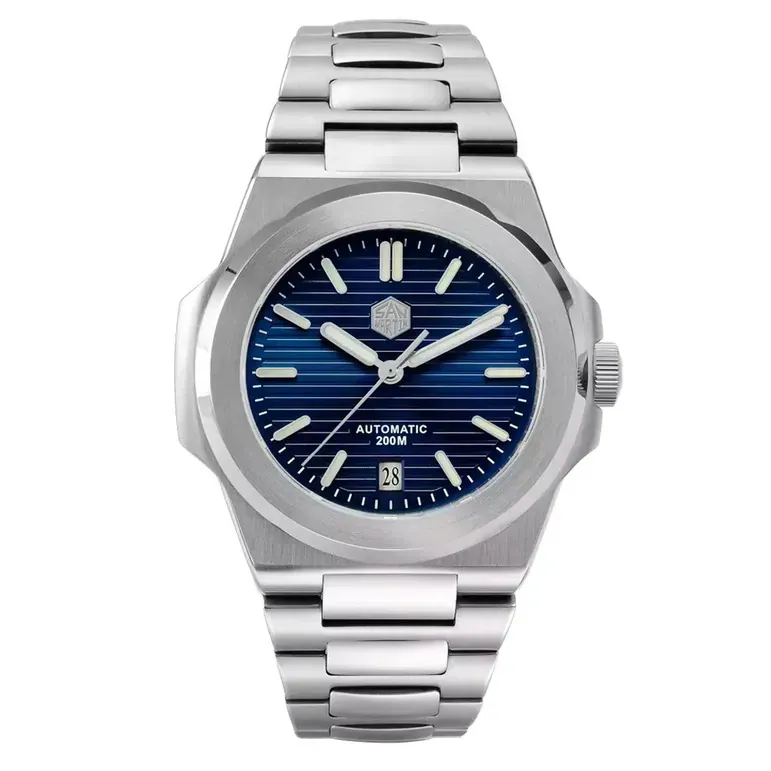 San Martin Automatic Dressy Dive Watch with Blue Dial #SN076-A