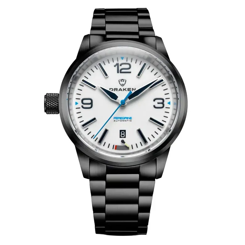 Draken Peregrine DLC 'A' Full Lume Dial Watch with Left Crown #DKN-15
