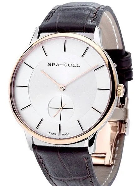 Sea-Gull 39mm Hand Wind Rose Goldtone Dress Watch with Sapphire Crystal #219.388