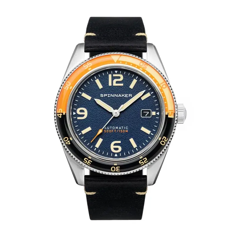 Spinnaker Fleuss Sunset Orange Automatic Vintage Style Sports Watch - 43mm Case #SP-5055-0D