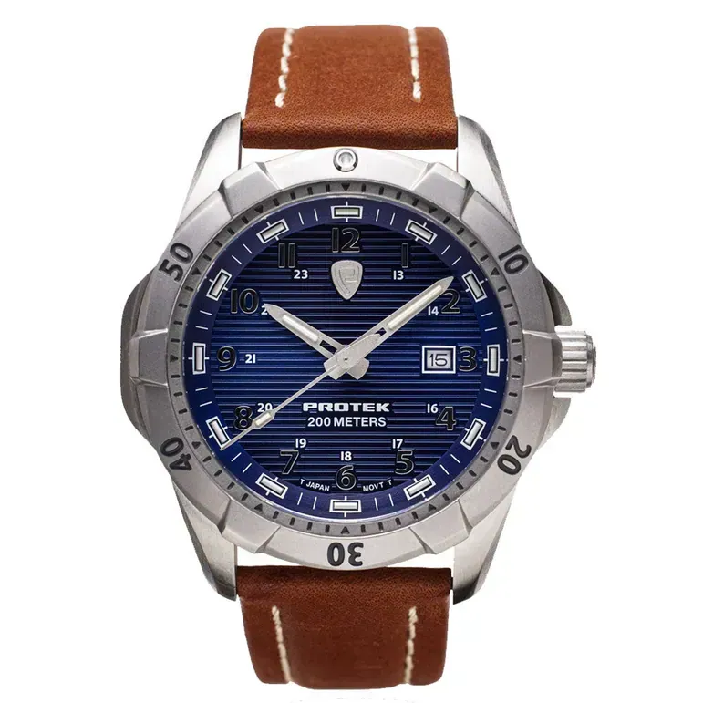 Protek Steel Tritium Dive Watch 2000 Series with Blue Dial #PT2003