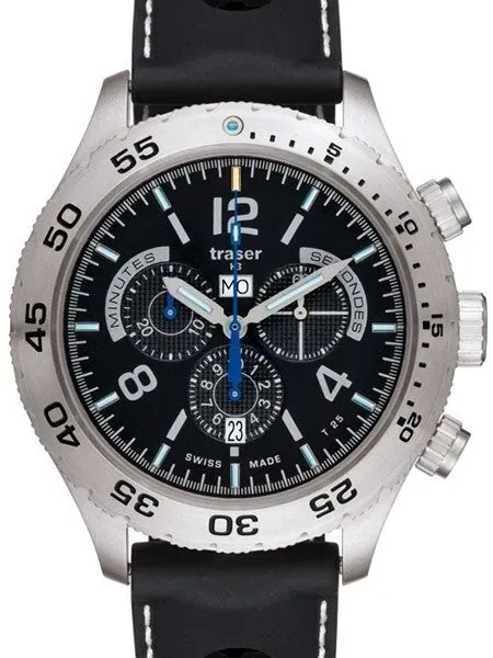 Traser Swiss Made Elegance Chronograph Watch with 46mm SS Case #105036