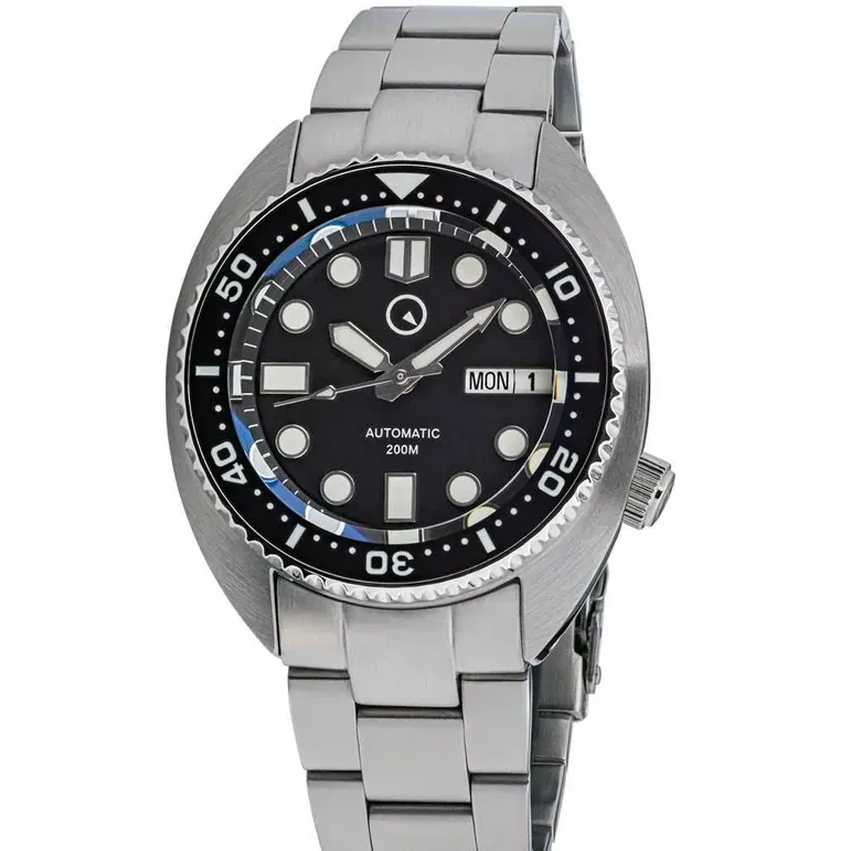 Islander Black Dial Automatic Dive Watch with AR Sapphire Crystal, and Luminous Ceramic Bezel Insert #ISL-71