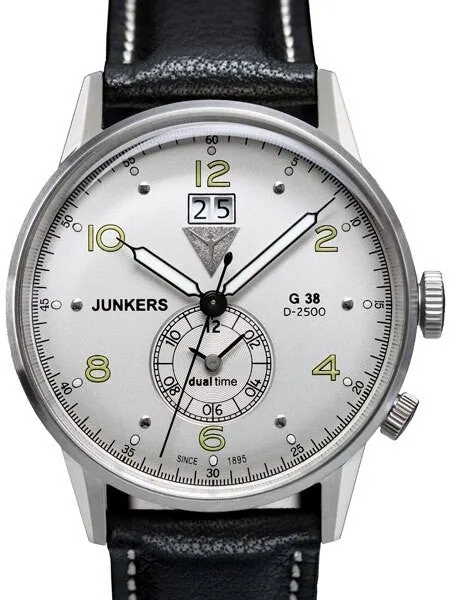 Junkers G38 Big Date, Dual Time Watch with Two Crowns #6940-4