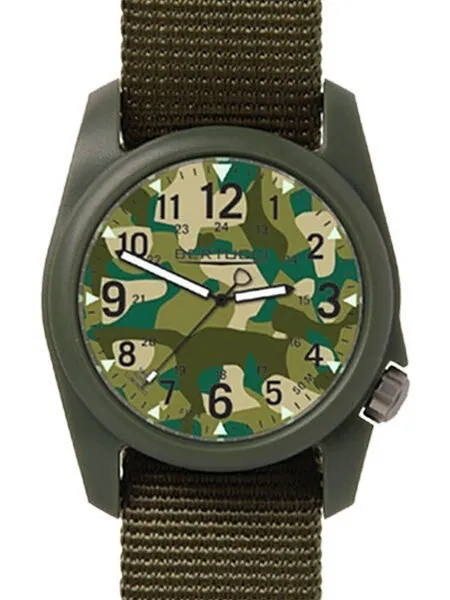 Bertucci DX3 Field Resin Watch, Olive Green Nylon Strap, Digicam Camouflage Dial - 11029