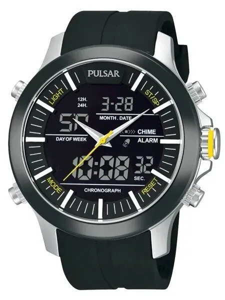 Pulsar On The Go Watch with Daily Alarm, Stopwatch, and Hourly Chime #PW6001