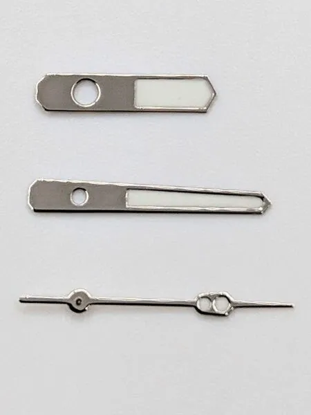 Silver MM Style Luminous Watch Hands For Seiko SKX007, SNZF17, SNZH55, SNK809, etc. Watches #H02-01