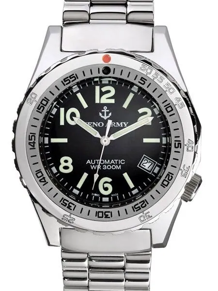 Zeno Army Dive Watch with Black Dial and Swiss ETA Automatic Movement #465N-A1M