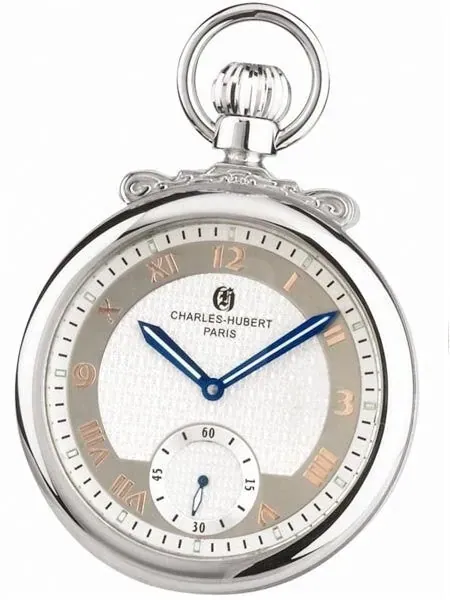 Charles-Hubert Mechanical Pocket Watch with Blue Hands #3873W