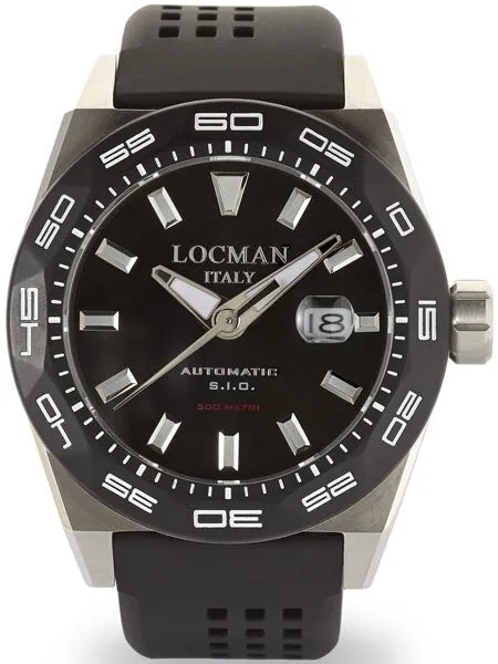 Locman Stealth 300 Meter Automatic Dive Watch with 46mm Stainless Steel and Titanium Case #215BKSTBKR