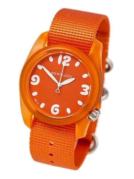 Bertucci Women's Comet Solar Orange Resin Watch, Matching Nylon Strap and Dial - 11034