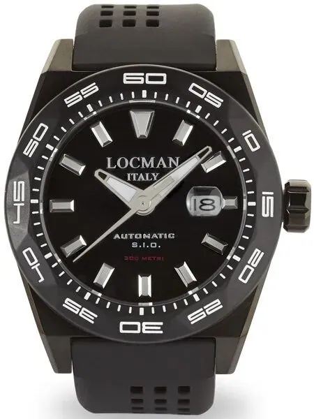 Locman Stealth 300 Meter Automatic Dive Watch with 46mm Black PVD Case #215BKPVBKSTBKR