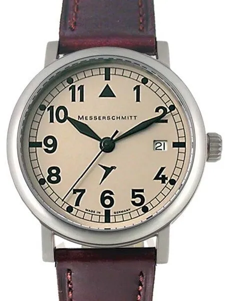 Messerschmitt Fliegeruhr Watch with Brown Leather Strap #ME-1285-1