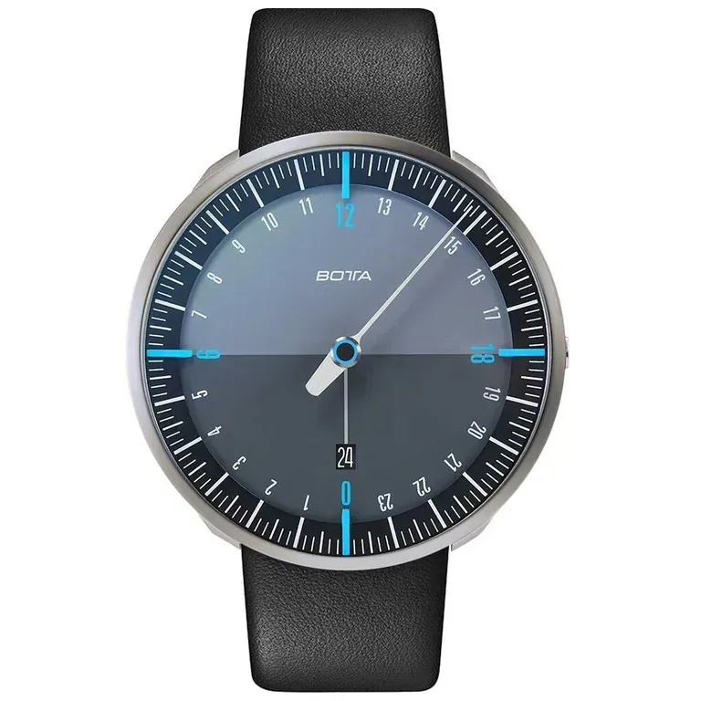 Botta UNO 24 one hand 24-hour Swiss quartz watch with 45mm titanium case #629710