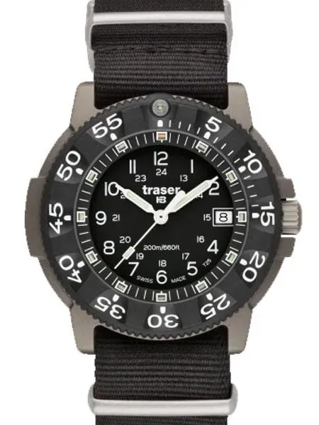 Traser Commander Military Titanium Watch with Sapphire Crystal, Carbon Fiber Bezel #P6506.430.32.02