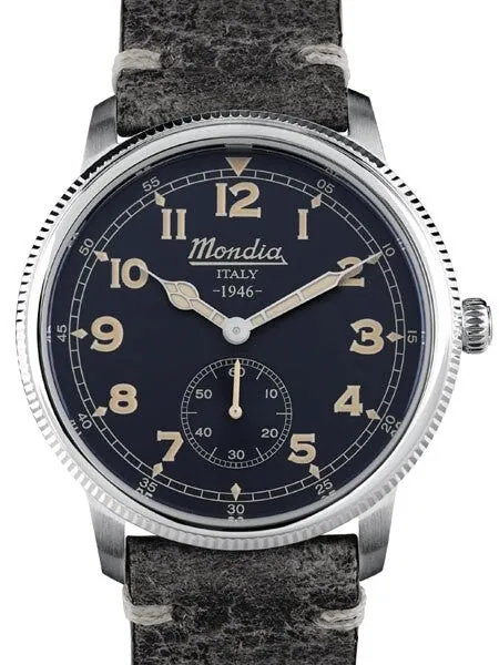 Mondia 1946 Quartz Watch with Coin-Edge Bezel #MI755SS-02GY-CP
