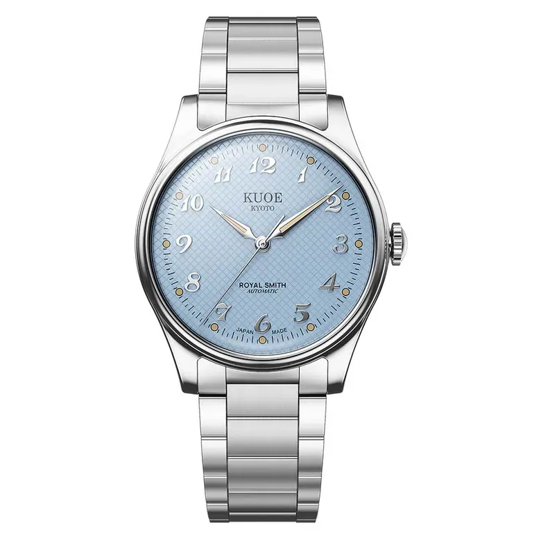 KUOE Royal Smith 90-006 Blue Dial Watch with Breguet Numerals #RS90006BG-SV-BL