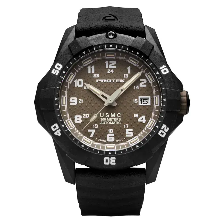 Protek USMC Automatic Tritium Dive Watch with Sand Dial #PT1216