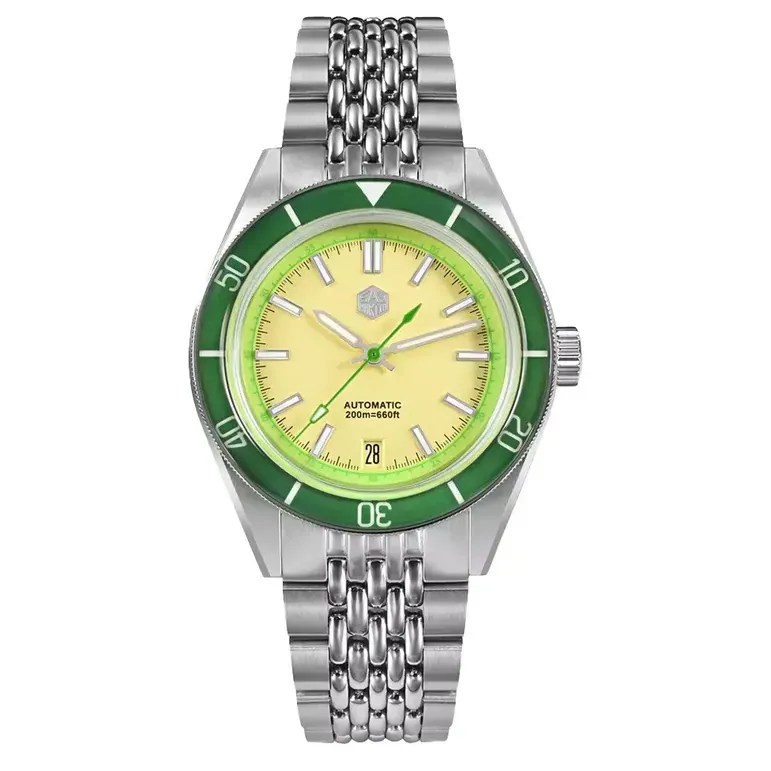 San Martin 39.5mm Automatic Dive Watch with Yellow Dial #SN0116-C