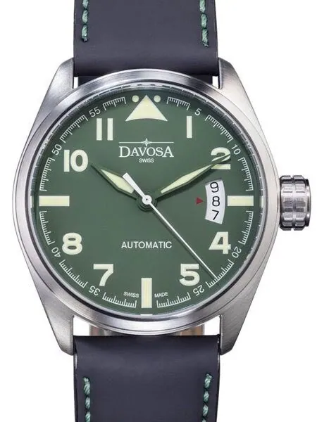 Davosa Military Swiss Automatic 200 Meter Pilot Watch with Green Dial #16151174