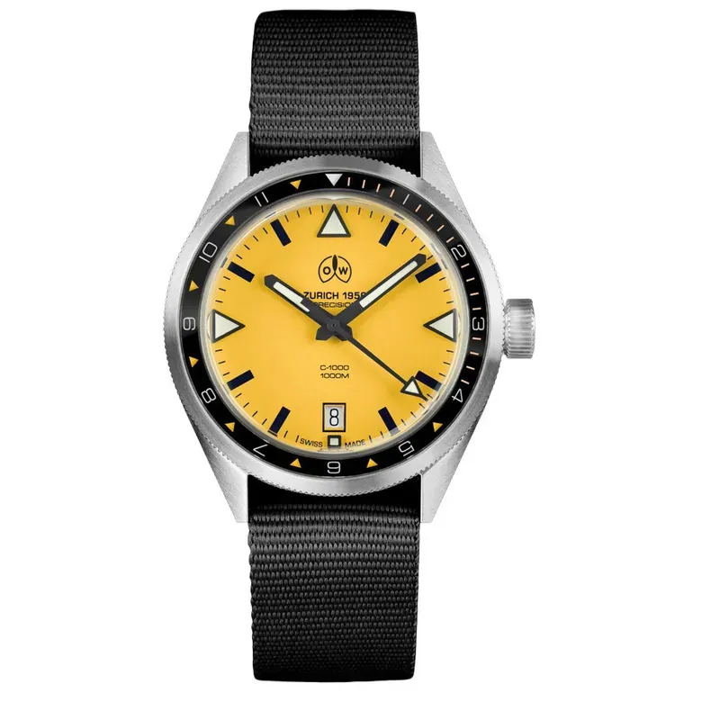Ollech & Wajs Swiss Automatic C-1000 Diver with Yellow Dial #OW-C1000-Y