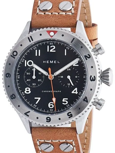 HEMEL 24 Quartz Chronograph Watch with GMT Bezel and Sapphire Crystal #HFT20-VK2
