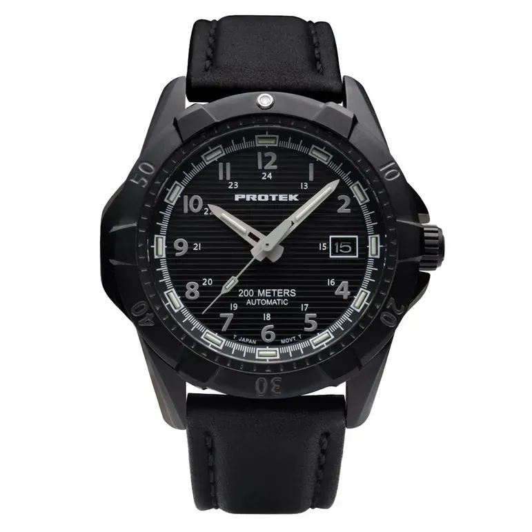 Protek Automatic Tritium Dive Watch with Black Dial #PT2202