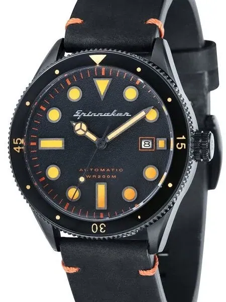 Spinnaker Cahill Automatic Dive Watch with 43mm Black IP Case #SP-5033-03