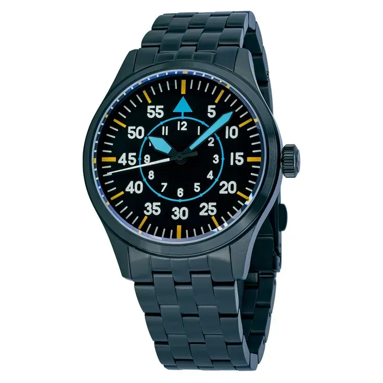 Islander 39mm Black IP Pilot Watch with Black Dial #ISL-229