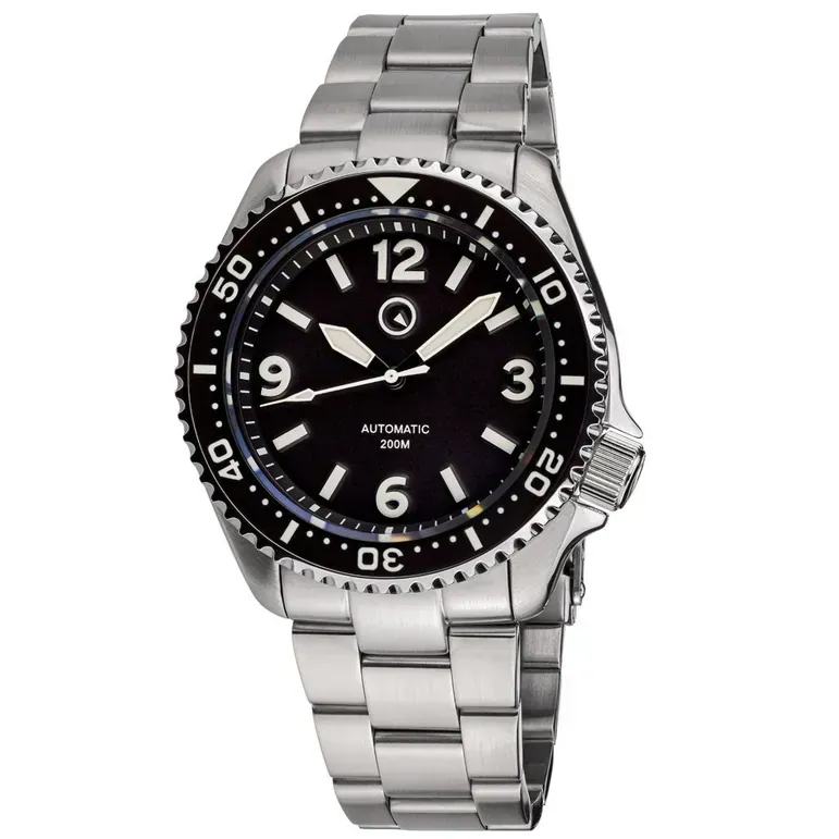 Islander Pilot-Style Dial Automatic Dive Watch with Bracelet, AR Sapphire Crystal, and Luminous Ceramic Bezel Insert #ISL-91