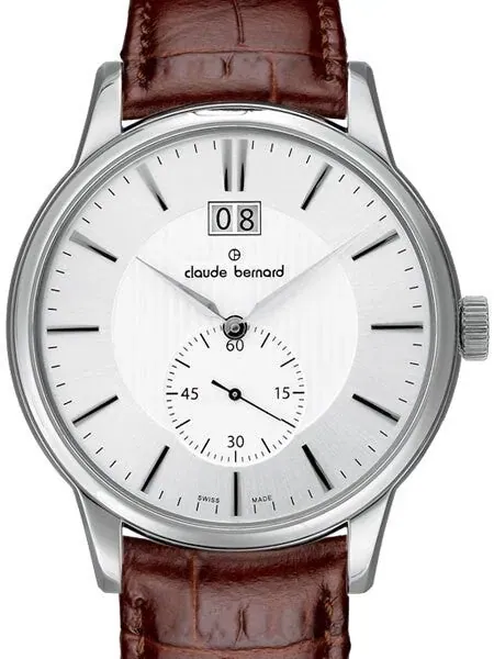 Claude Bernard Elegant and Thin Big Date Quartz Dress Watch #64005-3-AIN