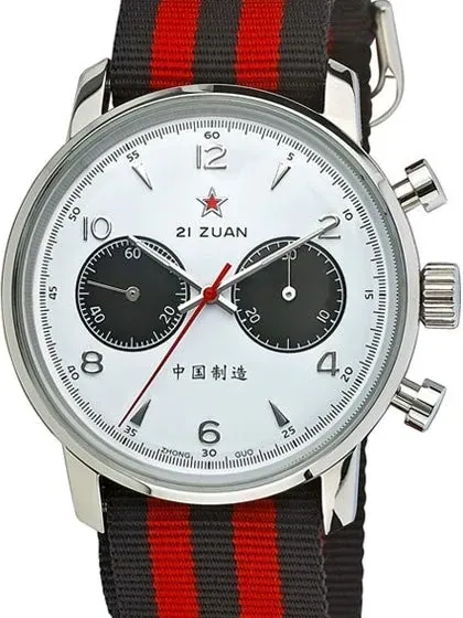 Scratch and Dent - Seagull 1963 Hand Wind Mechanical Chronograph with White Dial #6488-2901W 9
