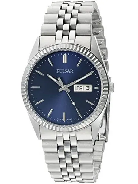 Pulsar Quartz Watch with 37mm Case, Vibrant Blue Dial #PXF303
