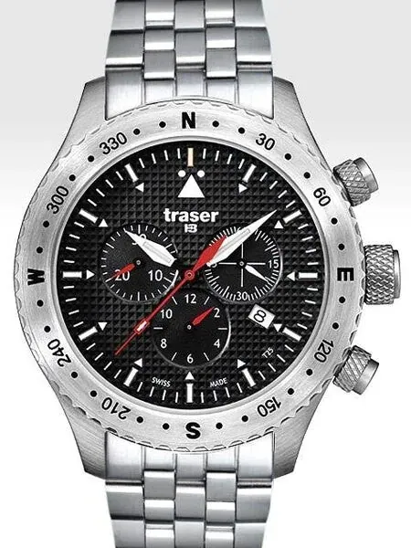 Traser Jungmann Aviator Chronograph Watch with Sapphire Crystal, 12-hour Totalizer #100369