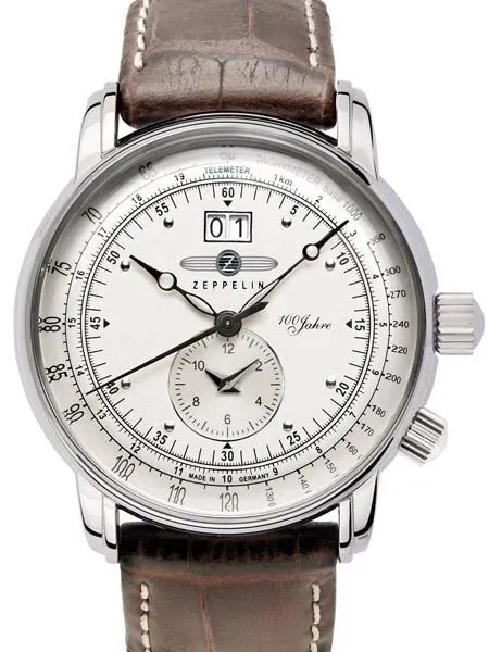 Graf Zeppelin German Made Dual Time Big Date 100 Years of Zeppelin Watch #7640-1