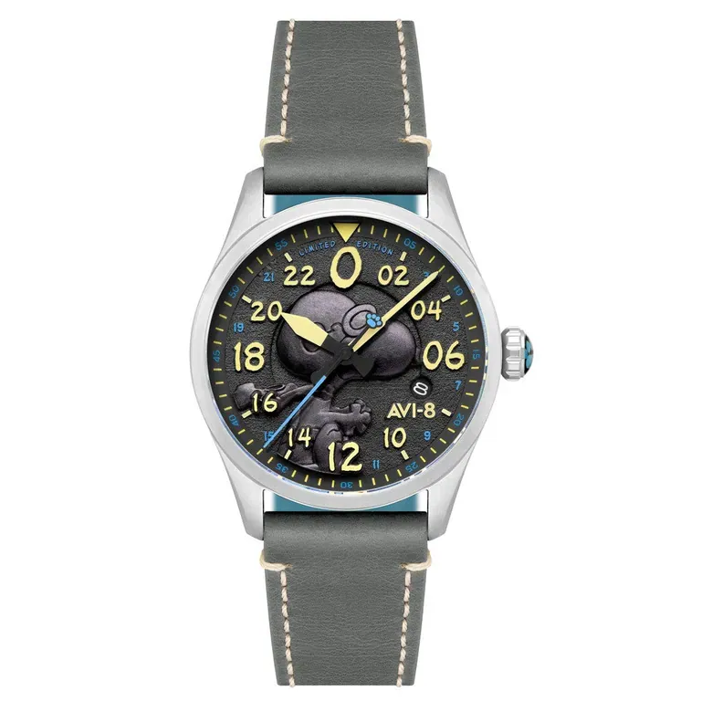 AVI-8 Peanuts Snoopy Flying Ace 24 LE Watch in Charcoal Grey #AV-4150-01