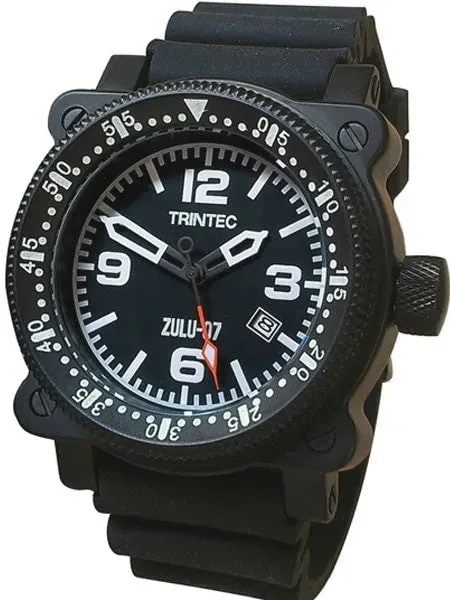 Trintec Zulu-07-Pro Automatic Aviator Styled Dive Watch with Black PVD Case #Zulu-07-Pro-B