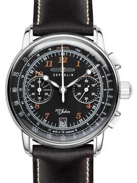 Graf Zeppelin Series 100 Quartz Chronograph Watch with Black Dial #7674-2