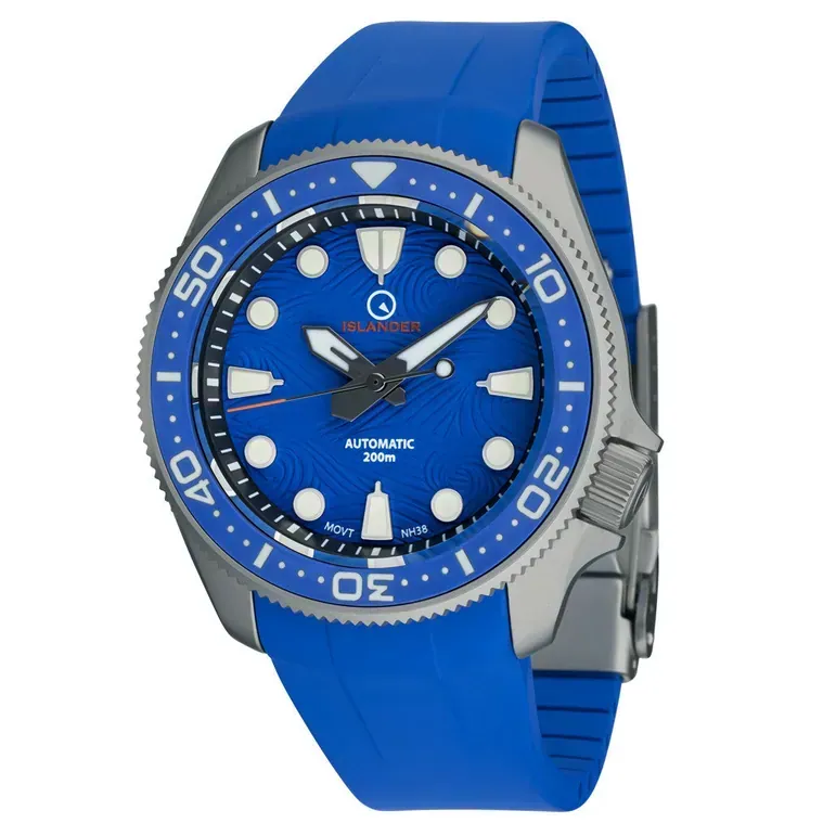 Islander Sands Point Titanium Diver with Blue Wave Dial #ISL-159