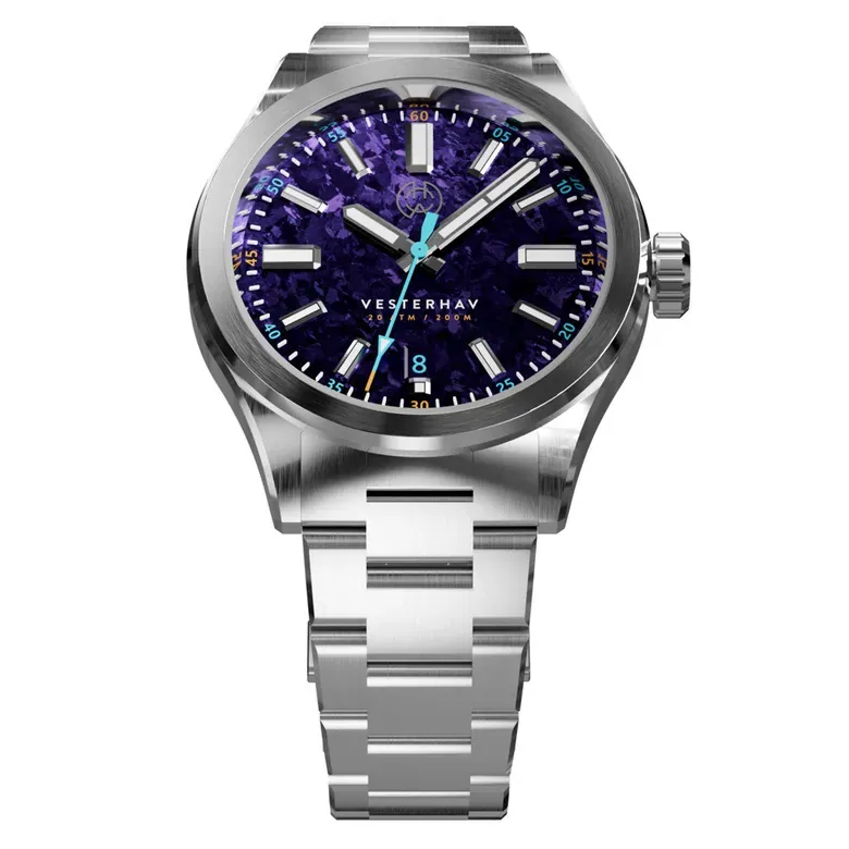 Henry Archer Vesterhav 38 Automatic Watch with Titanium Purple Dial #HAC-VES-TIP-3LI
