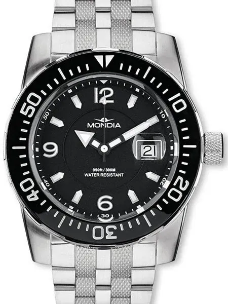 Mondia Wave Swiss Quartz 300 Meter Dive Watch with a Ceramic Bezel #1-690-1