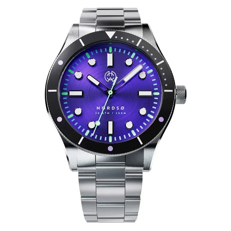 Henry Archer Nordso Automatic Dive Watch with Cosmic Purple Dial #HAC-NOR-COS-3LI