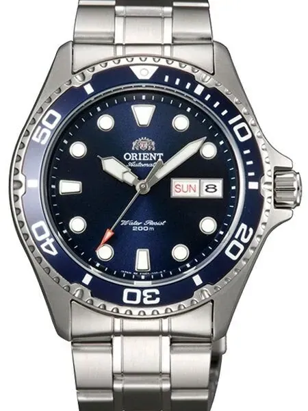 Scratch and Dent - Orient Ray II Blue Dial Automatic Dive Watch with SS Bracelet #AA02005D 4