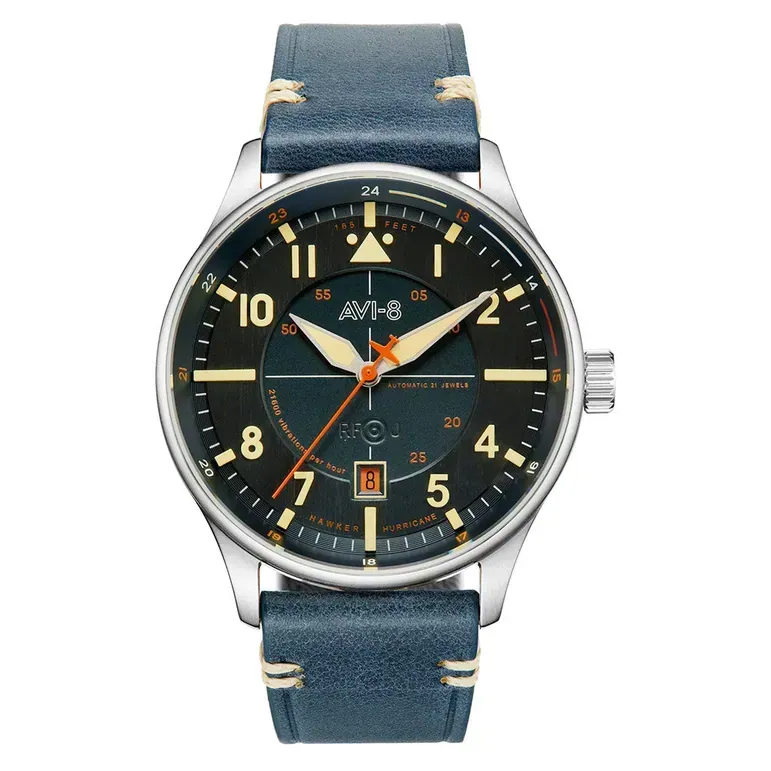AVI-8 Hawker Hurricane Kent Automatic Sussex with Blue Dial #AV-4094-02