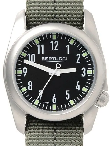 Bertucci Ventara Stainless Steel Field Watch with a DX3 Nylon Strap #11073