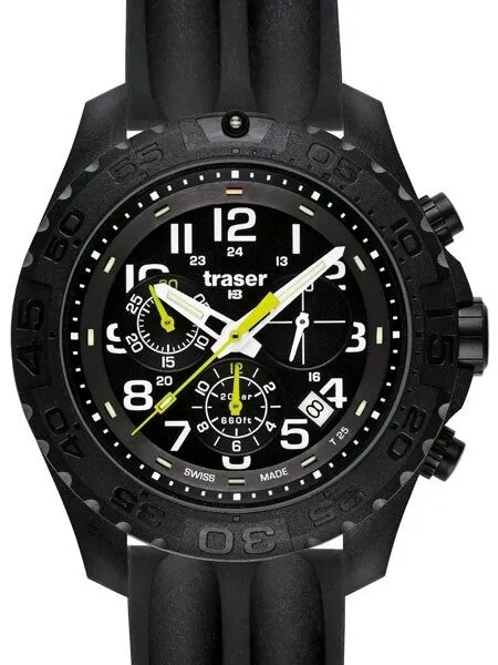 Traser Outdoor Pioneer Chronograph with Tritium Illumination and Rotating Black Bezel #105199