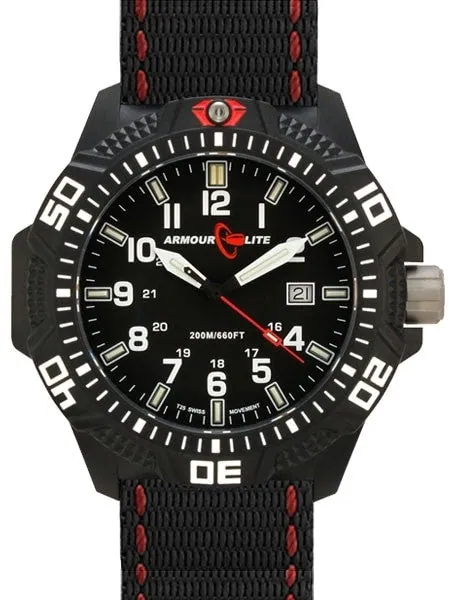 Armourlite Caliber Series Black Dial Watch with Tritium Illumination and Sapphire Crystal #AL603