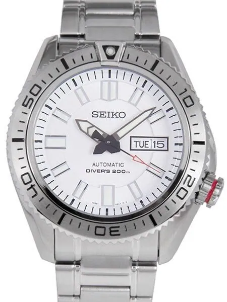 Seiko Stargate Automatic Dive Watch with Bracelet and White Dial #SKZ323K1