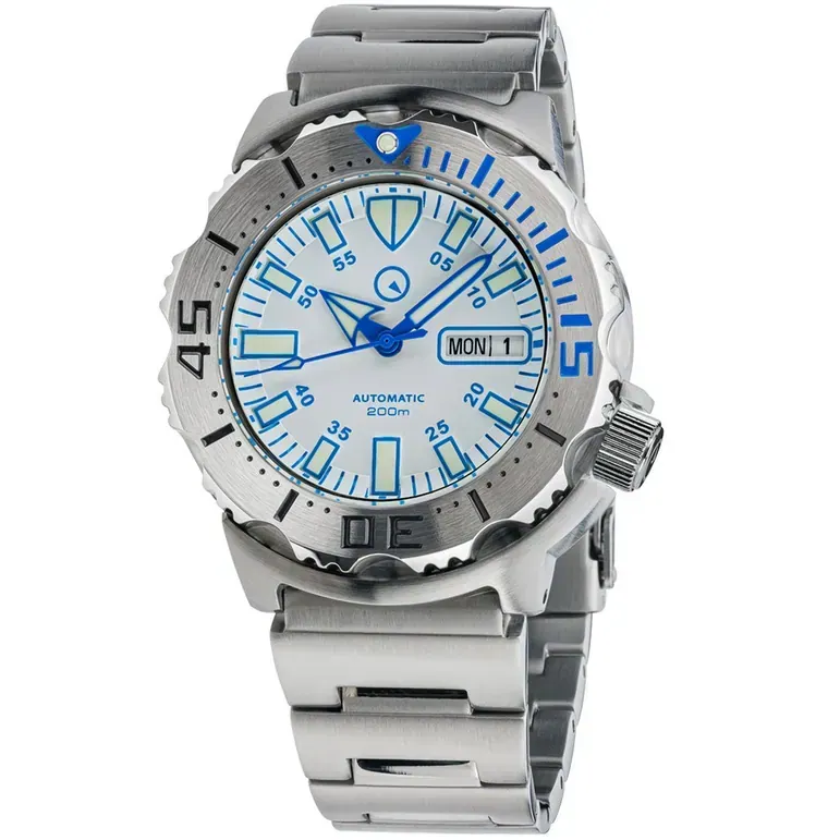 Islander White Dial Automatic Dive Watch with AR Double Dome Sapphire Crystal, and 120-click Bezel #ISL-56